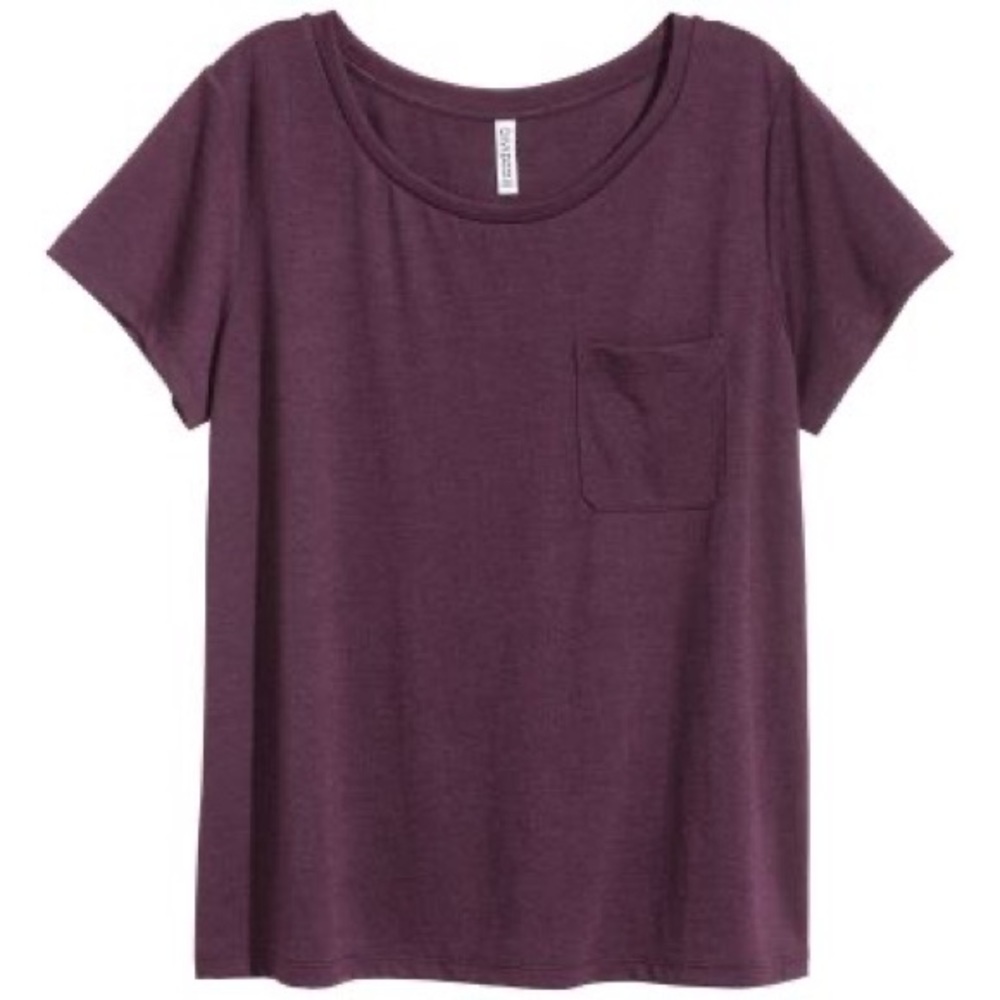 H&M Women’s Purple Pocket Short Sleeve T-shirt